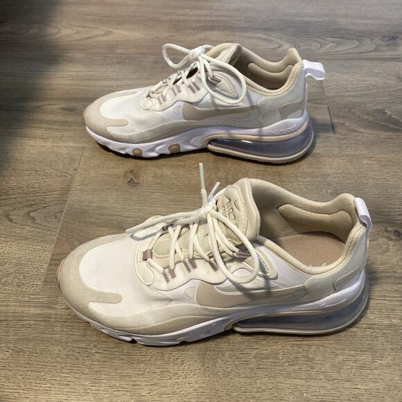 Nike Women's Air Max 270 React Summit White Orewood Brown White Size 6.5 - Picture 4 of 6